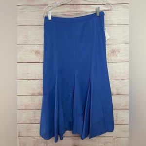 NWT JM Collection Womens Skirt Size 6 Blue Side Zip Tencel Lyocell